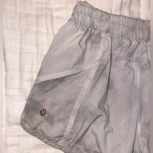 White and grey marbled Lululemon Shorts